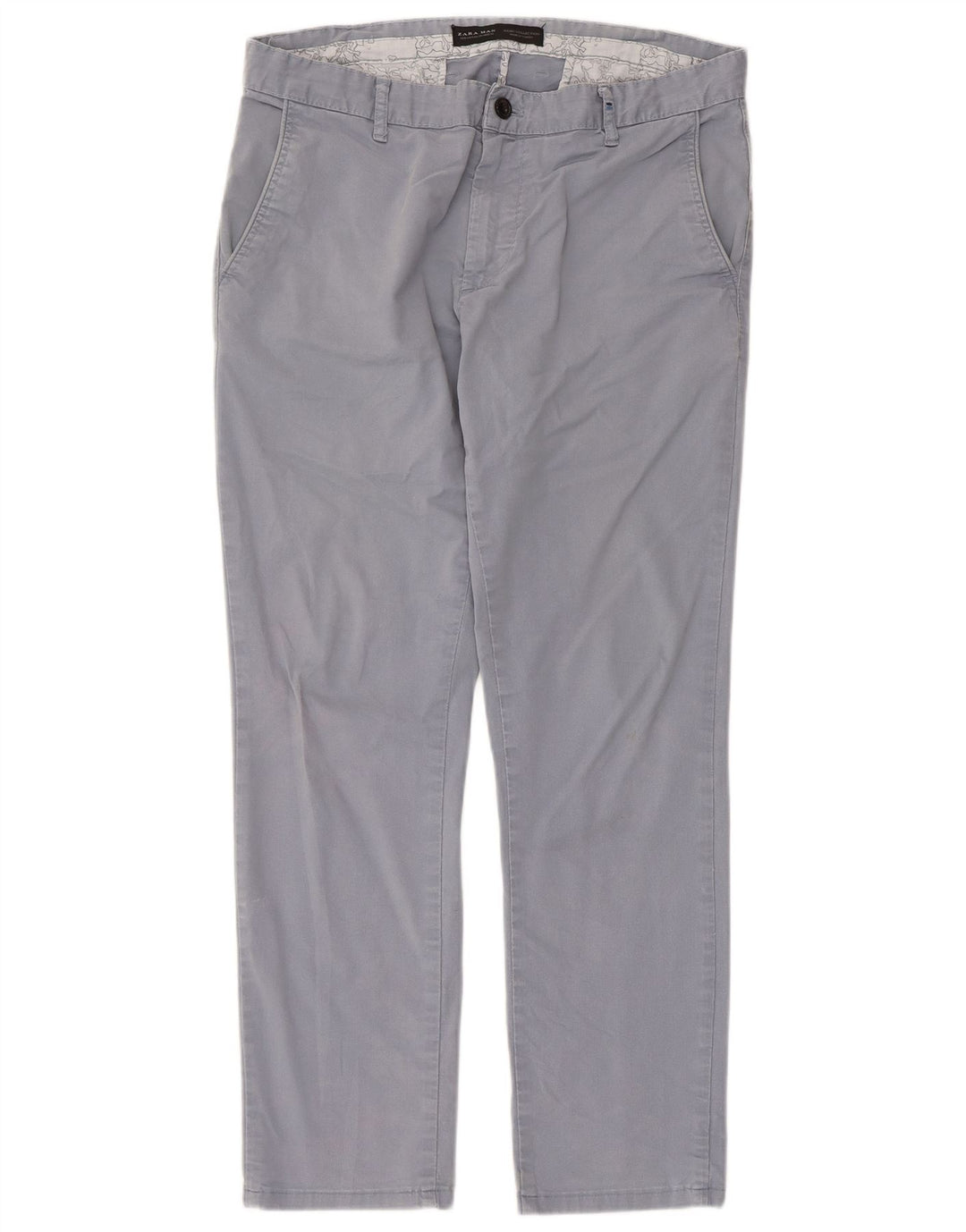 Męskie proste spodnie chino Zara EU 44 Large W34 L29 Niebieskie