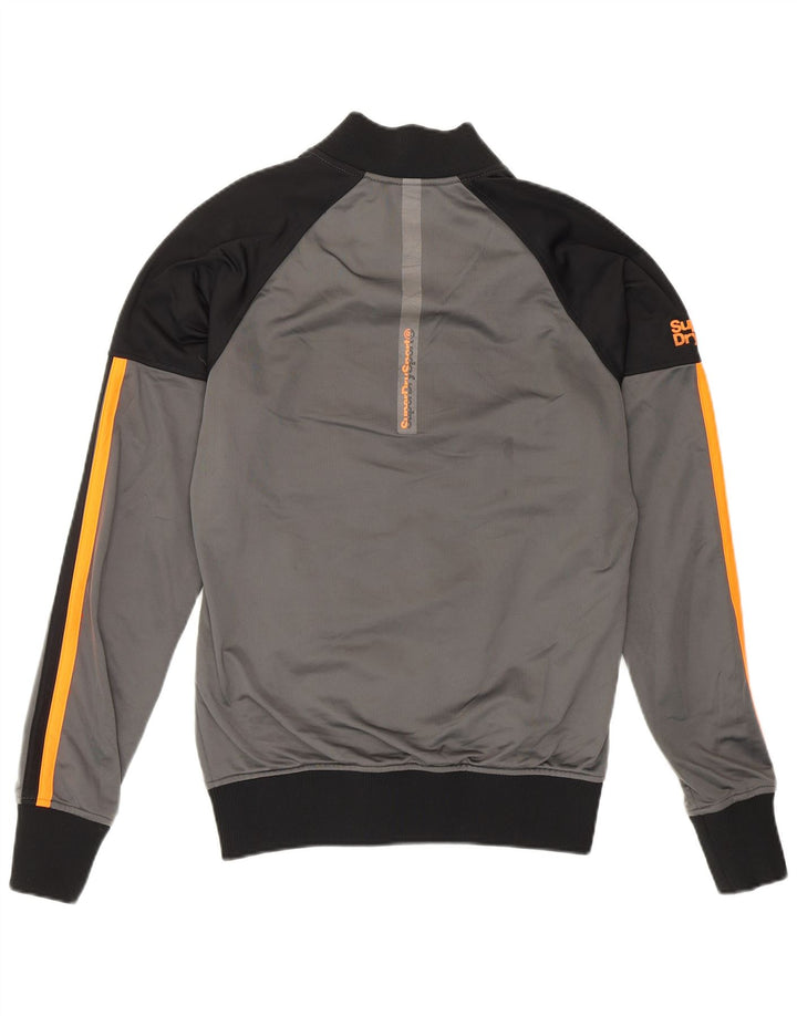 Męska kurtka dresowa Superdry, mała, szara, z blokami kolorów, poliester