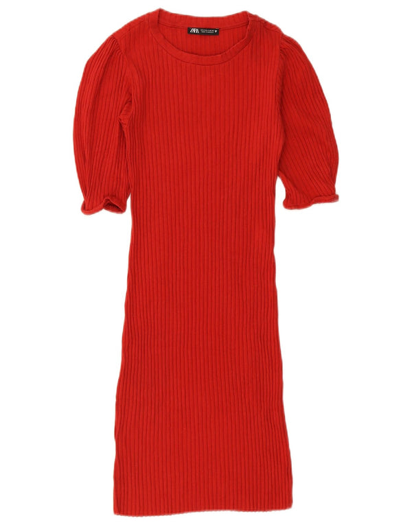 Damska sukienka z krótkim rękawem Zara UK 8 Small Red
