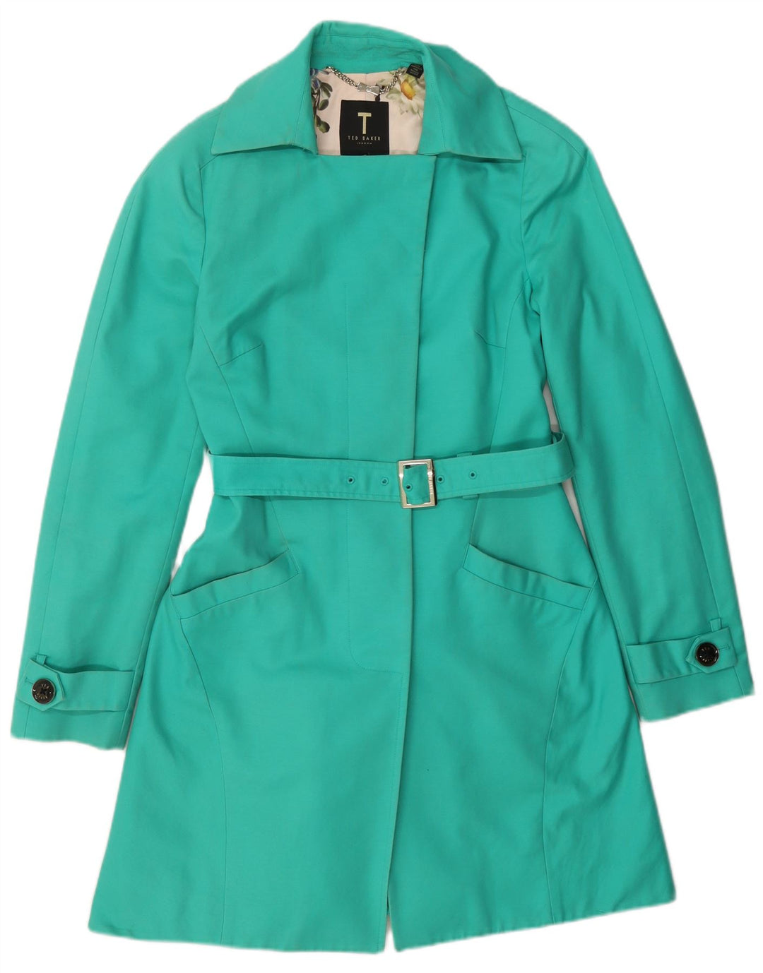 Damski trencz Ted Baker, rozmiar 2, mały, zielony, bawełniany