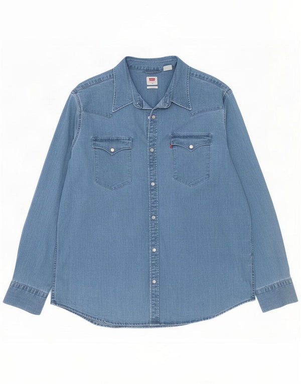 Męska koszula dżinsowa Levi's XL niebieska bawełniana