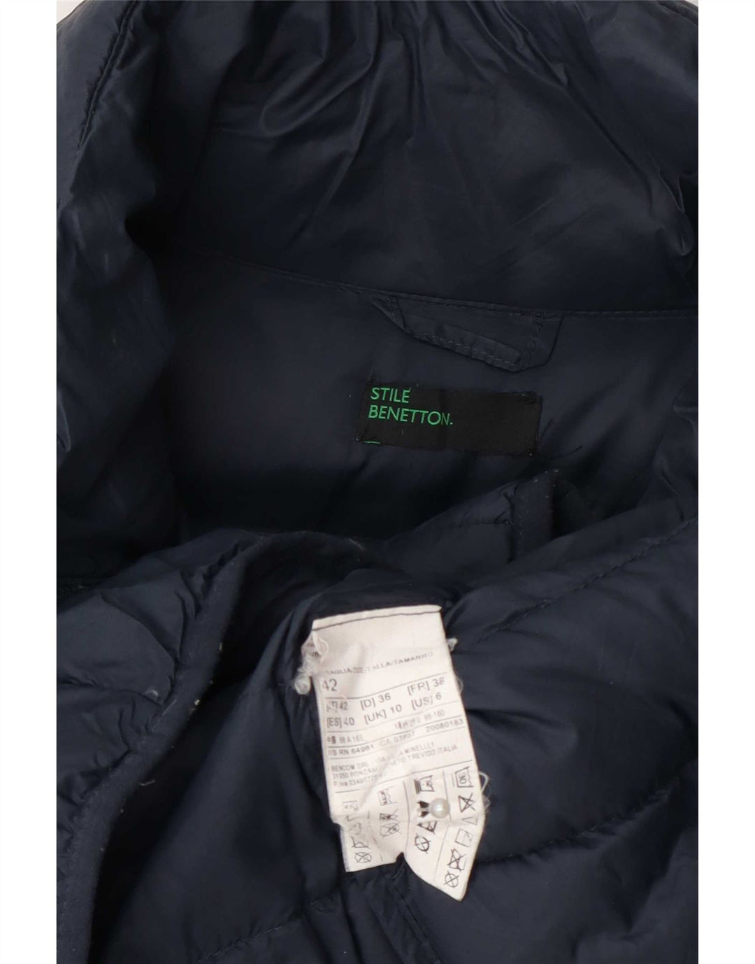 Damska ocieplana kurtka Benetton UK 10, mała, granatowa
