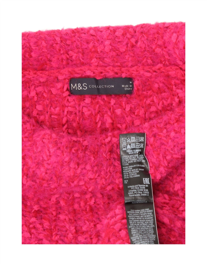 Marks & Spencer Damski sweter z golfem UK 14, średni, różowy, nakrapiany