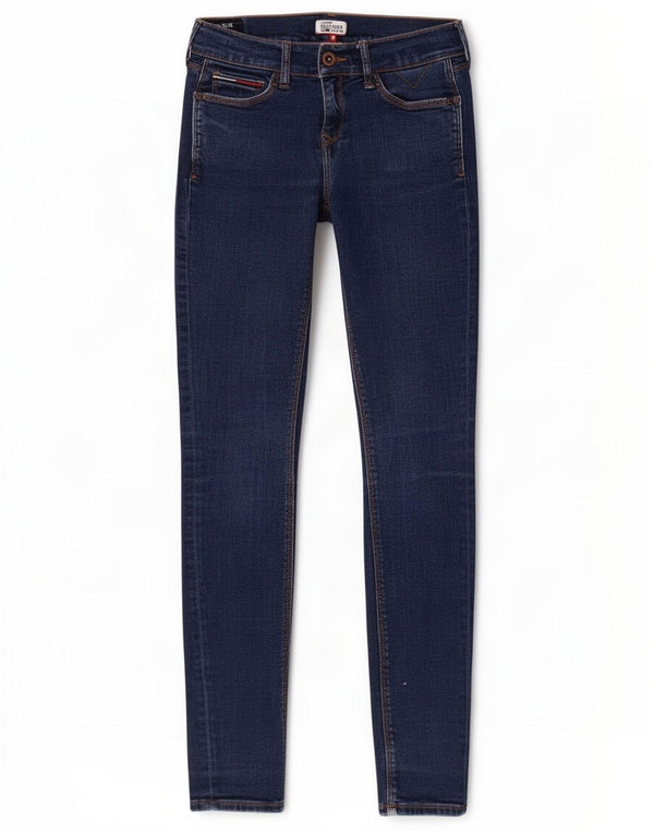Damskie dżinsy rurki Tommy Hilfiger Mid Rise W25 L30 Granatowa bawełna