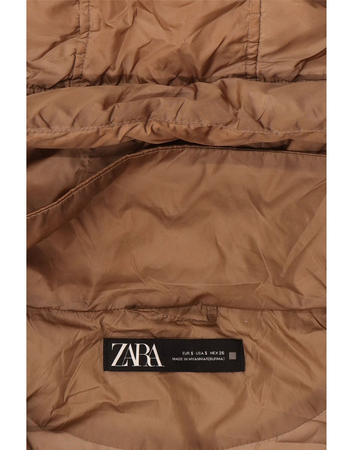 Zara Damski, oversize'owy, ocieplany płaszcz z kapturem UK 10 Small Beige