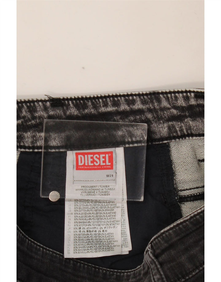 DIESEL Damskie jeansy Crop Tapered W25 L24 Szara bawełna