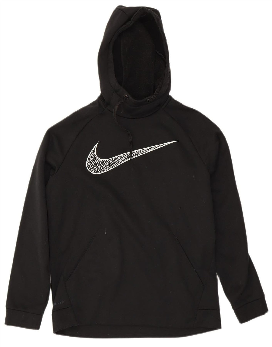 NIKE Mens Dri Fit Graphic Hoodie Jumper Medium Black Polyester