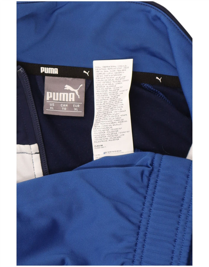 Męska kurtka dresowa PUMA XL z niebieskiego poliestru w blokach kolorów
