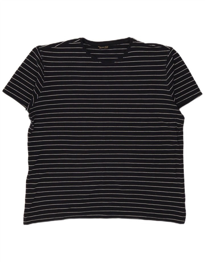 MASSIMO DUTTI Męski T-shirt Top XL w czarne paski