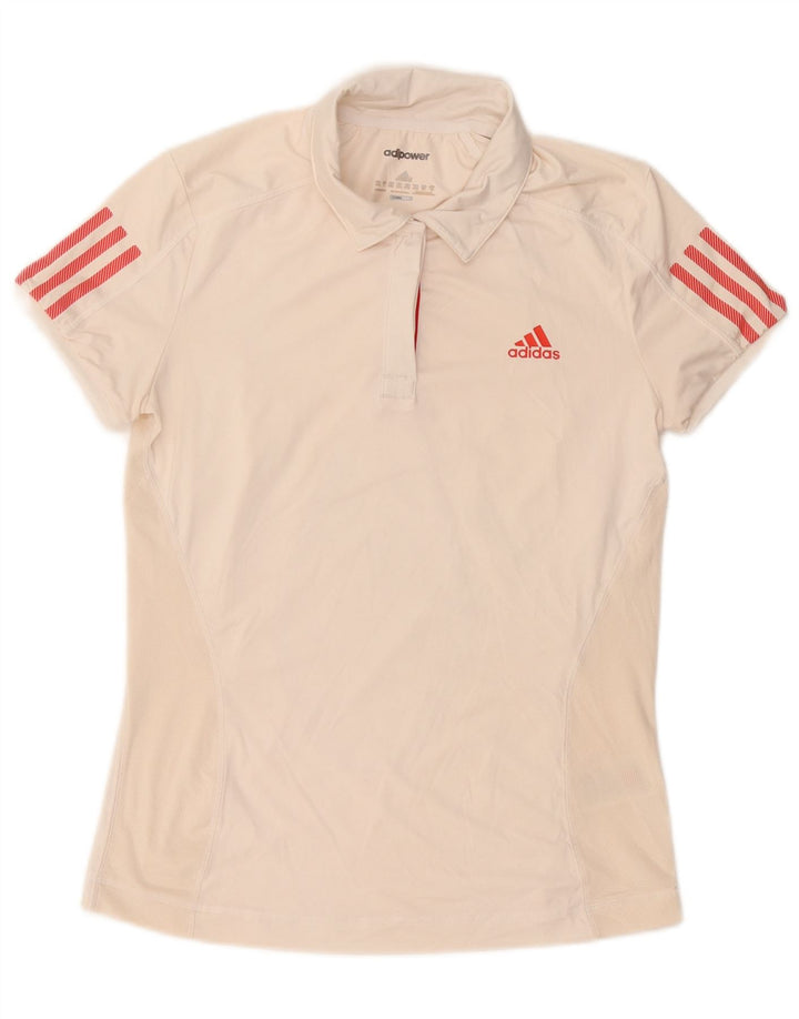 Damska koszulka polo Adidas Climacool UK 12/14 Średni biały poliester