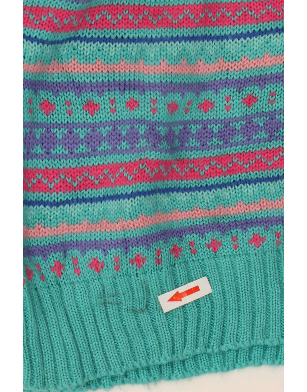 L.L.Bean Męski sweter z okrągłym dekoltem, duży, wielokolorowy, wełniany Fair Isle