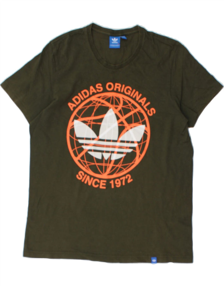 ADIDAS Mens Graphic T-Shirt Top Large Green Vintage Adidas and Second-Hand Adidas from Messina Hembry 