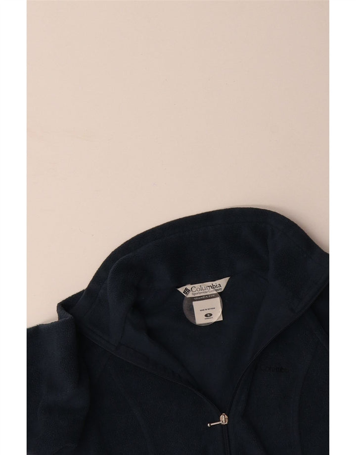 COLUMBIA Womens Fleece Jacket UK 10 Small Navy Blue Polyester