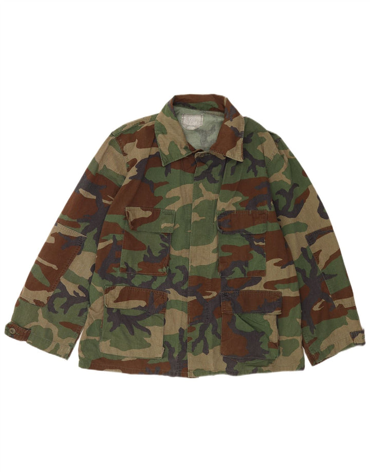 Męska koszula wojskowa w stylu vintage, średni kamuflaż khaki