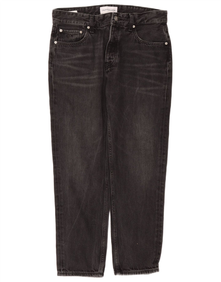 Męskie proste dżinsy Calvin Klein W31 L27 Czarne bawełniane