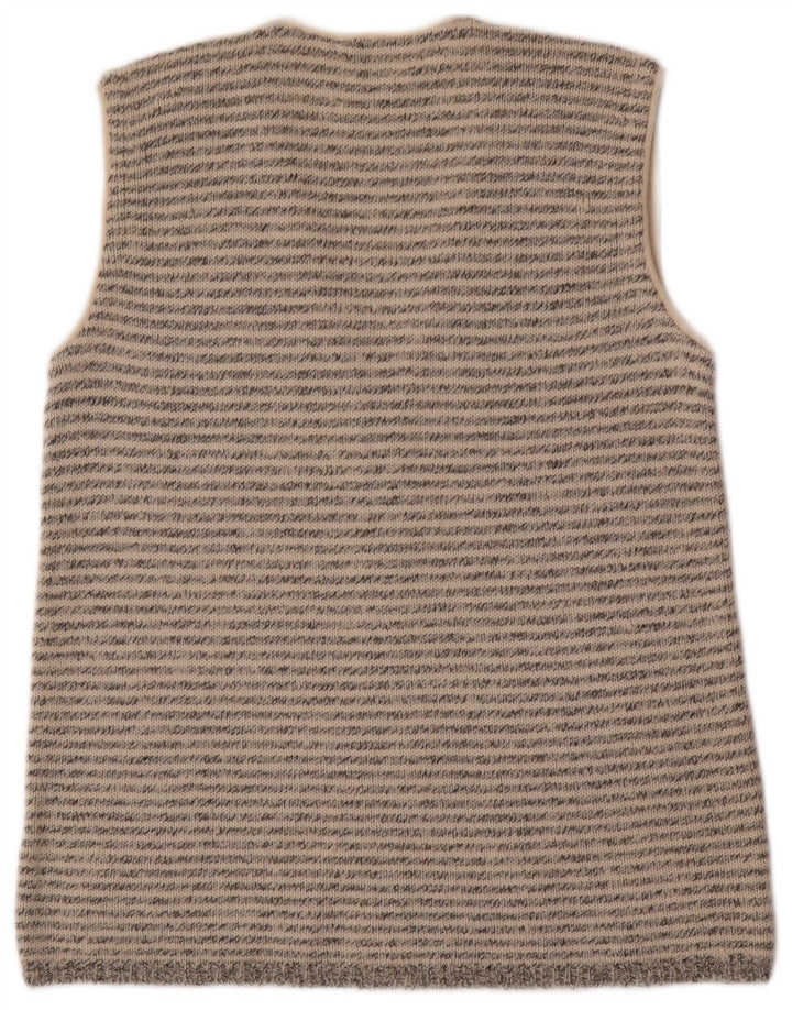 Męski sweter bez rękawów w stylu vintage, w małą szarą kratkę