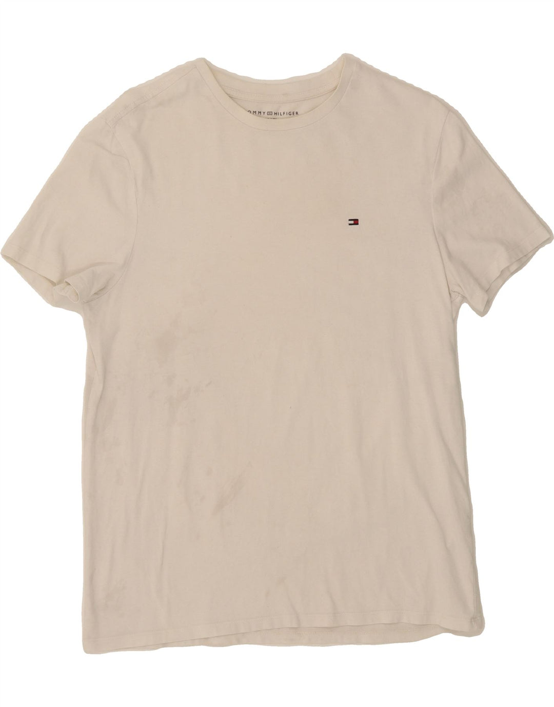 TOMMY HILFIGER Mens T-Shirt Top Small White Cotton Vintage Tommy Hilfiger and Second-Hand Tommy Hilfiger from Messina Hembry 