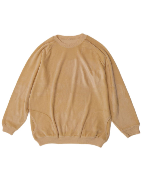 Sweter damski welurowy w stylu vintage IT 50 XL żółty