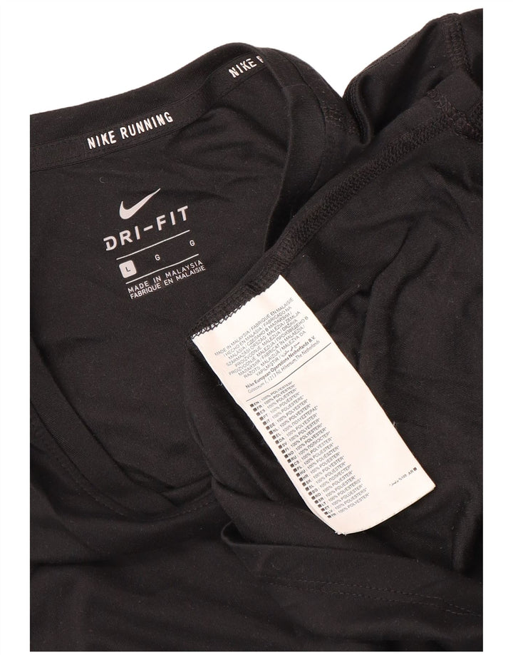 Damska koszulka do biegania Nike Dri Fit Top UK 16, duży, czarny poliester