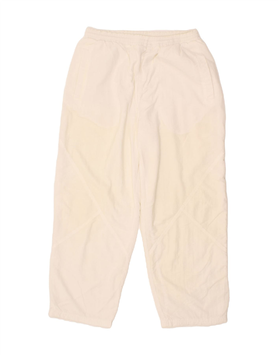 CROWN Mens Tracksuit Trousers Large  Off White Polyester Vintage Crown and Second-Hand Crown from Messina Hembry 