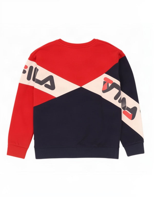 Damska bluza Fila Graphic Jumper UK 18 XL Granatowa, bawełniana w bloki kolorów