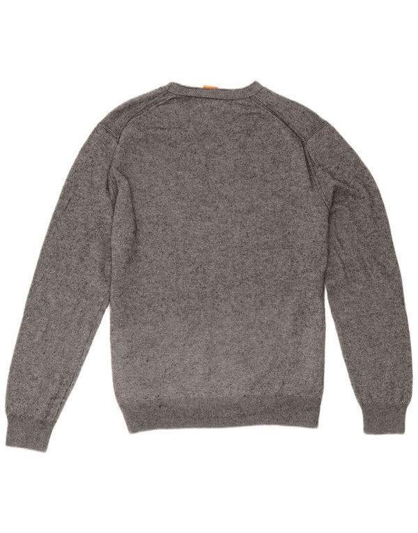 Męski sweter z okrągłym dekoltem Hugo Boss XL, szara, bawełniana w plamki