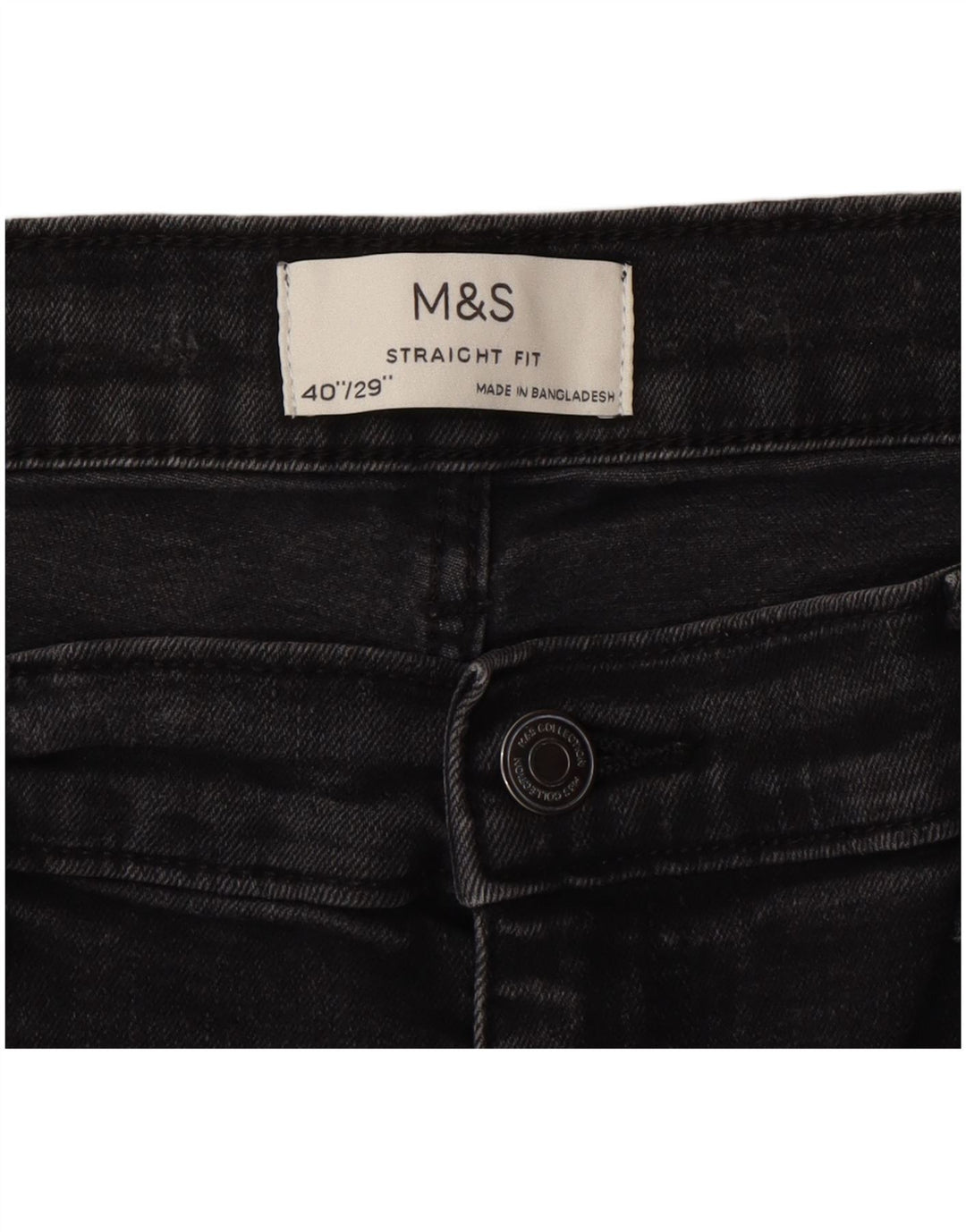 Marks & Spencer Męskie proste dżinsy W40 L29 Szara bawełna