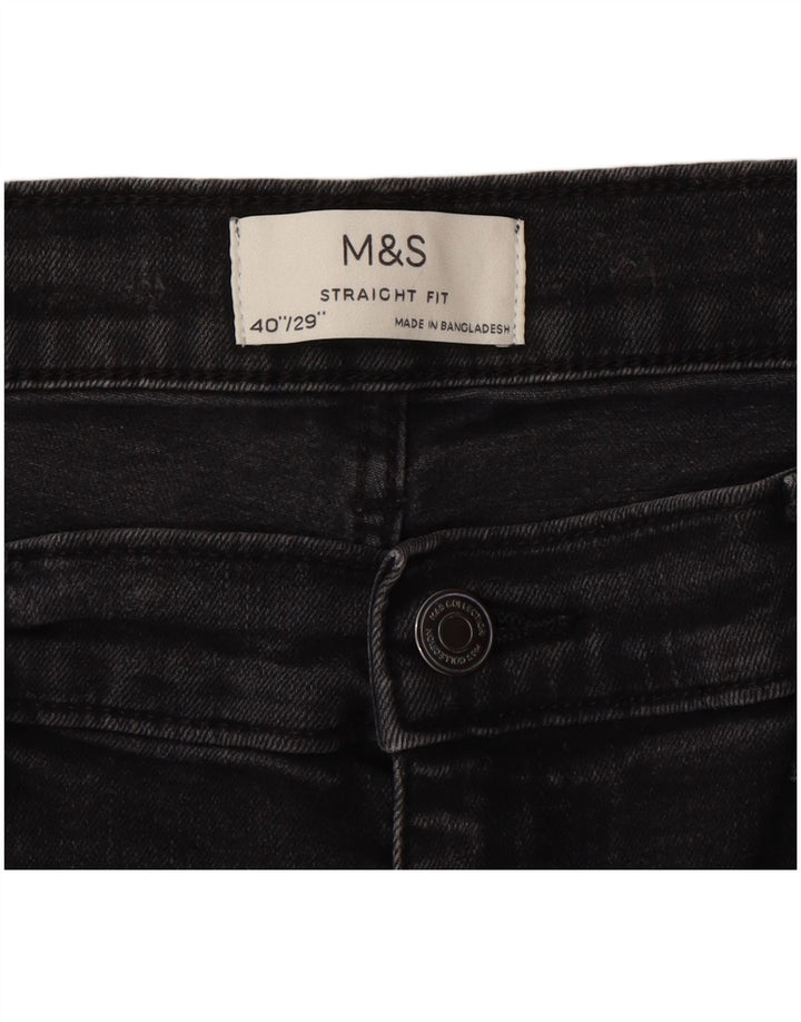 Marks & Spencer Męskie proste dżinsy W40 L29 Szara bawełna
