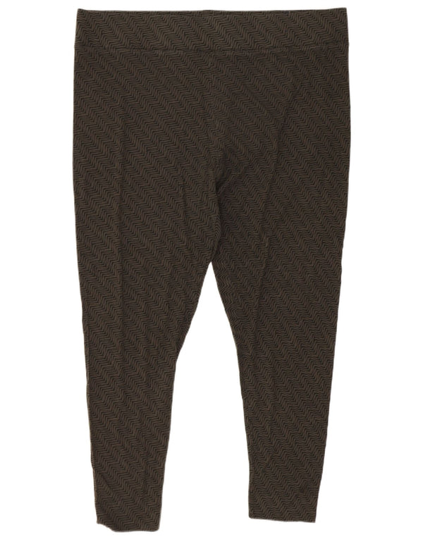 Marks & Spencer Damskie Legginsy Capri UK 20 2XL Khaki Geometryczna Wiskoza