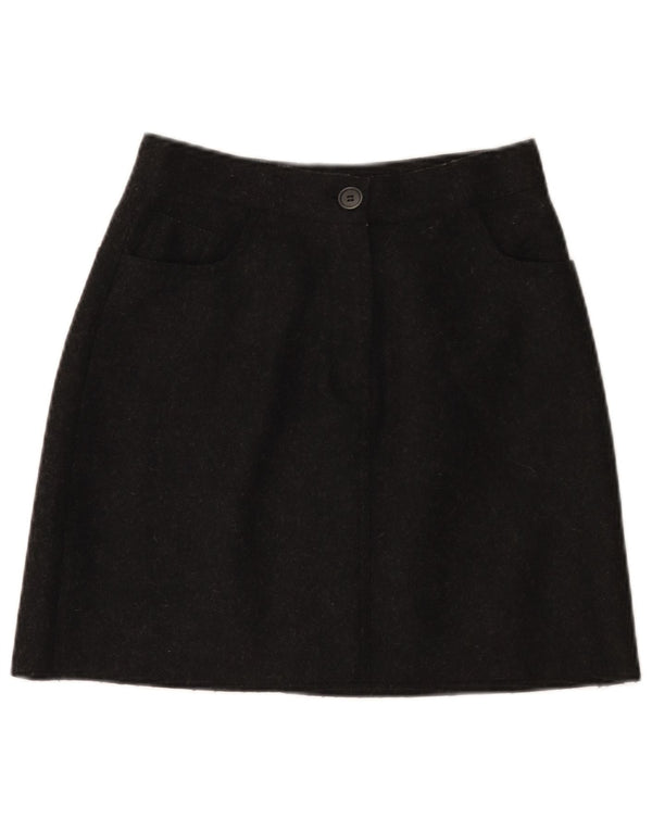Damska spódnica w kształcie litery A VINTAGE IT 42 Medium W26 Czarna wełna
