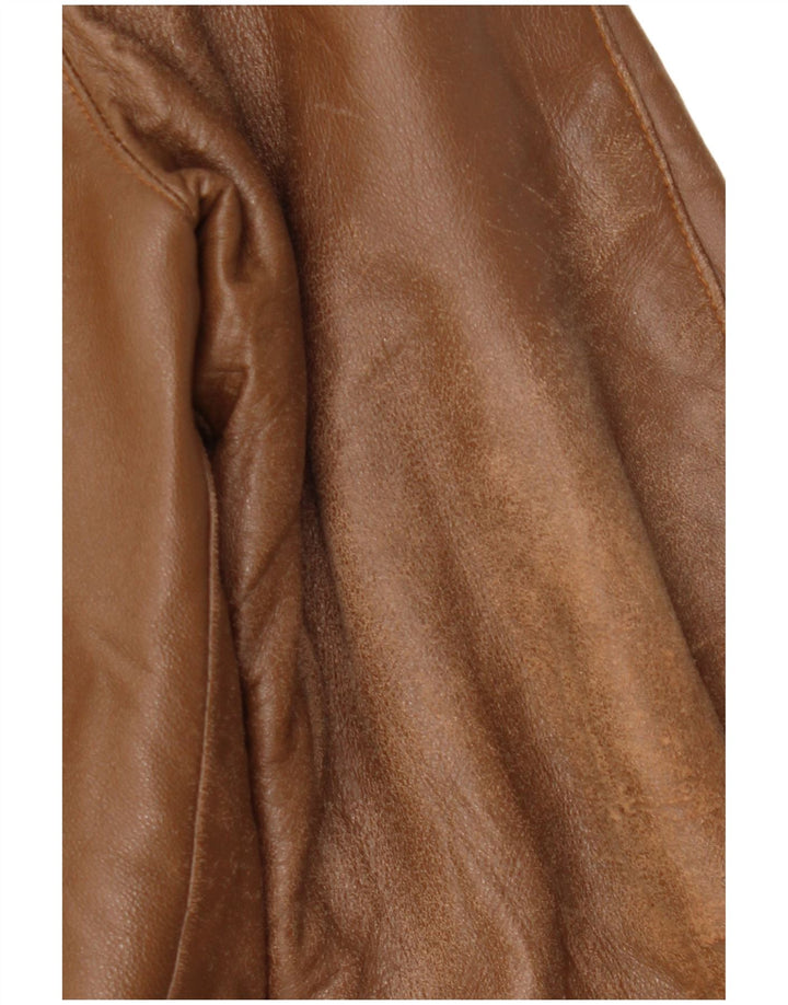 Damska kurtka skórzana VINTAGE IT 48 XL Brązowa skóra