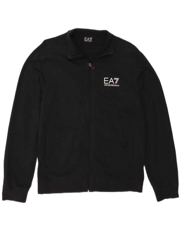 Męska kurtka dresowa Emporio Armani z grafiką XL, czarna, bawełniana