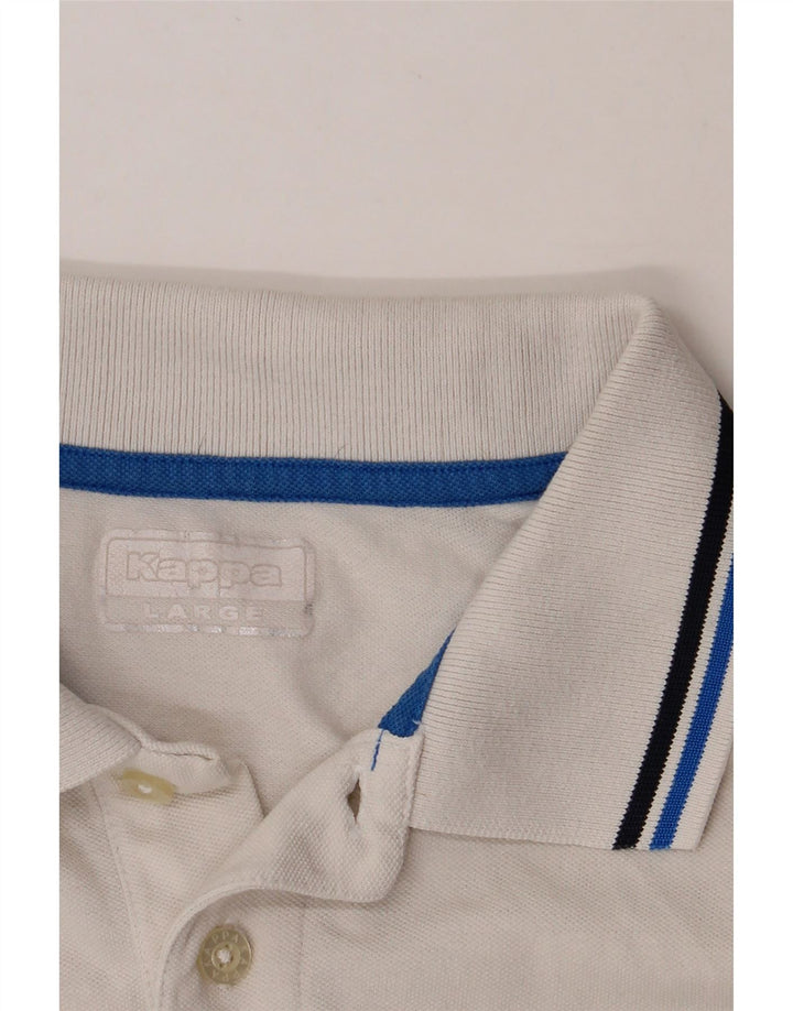 KAPPA Mens Polo Shirt Large White Vintage Kappa and Second-Hand Kappa from Messina Hembry 