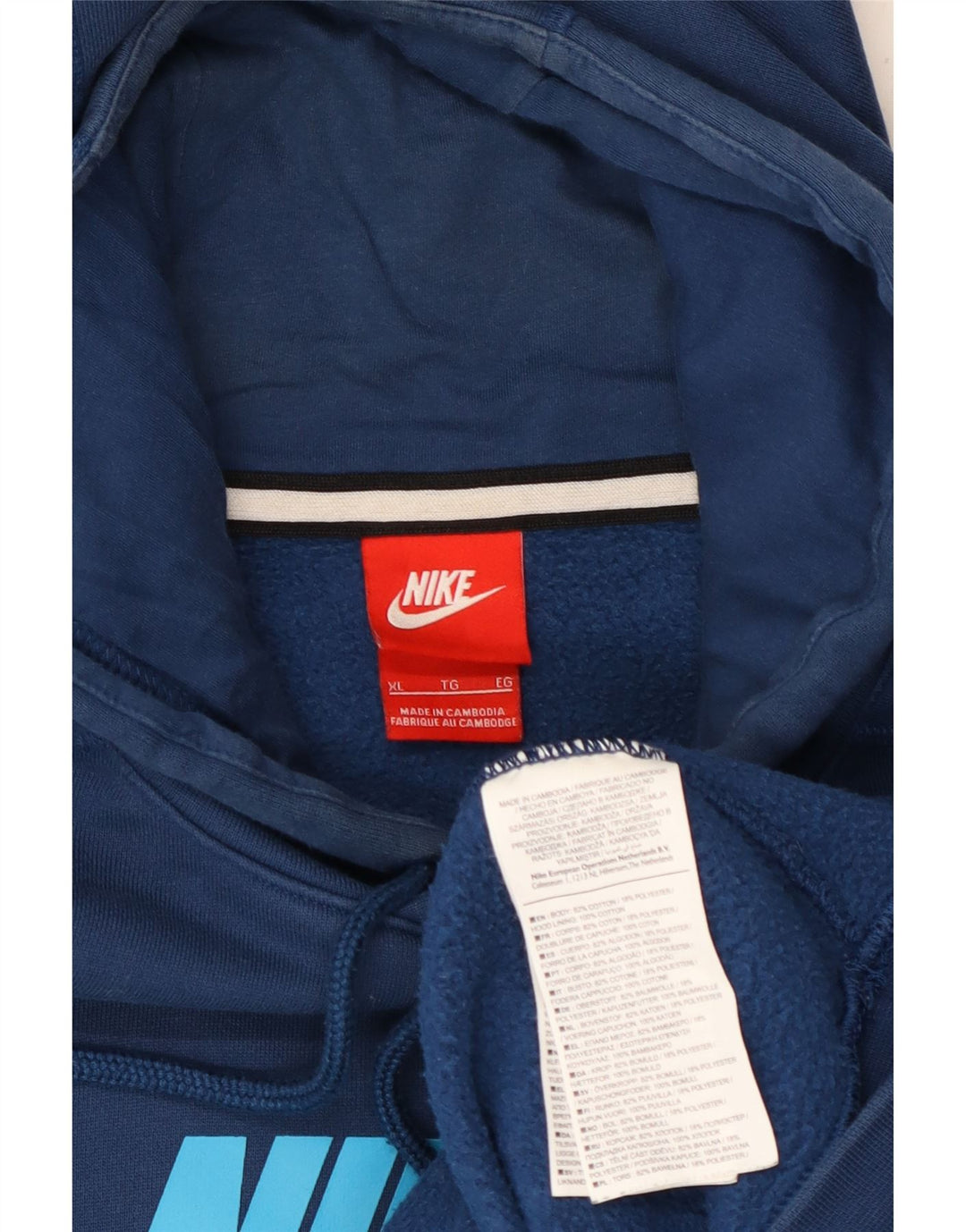 Męski sweter z kapturem NIKE Air Graphic XL, granatowy, bawełniany