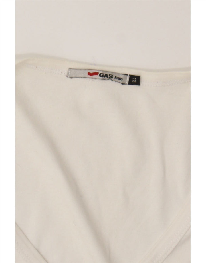 GAS Womens Top Long Sleeve UK 18 XL White Cotton Vintage Gas and Second-Hand Gas from Messina Hembry 