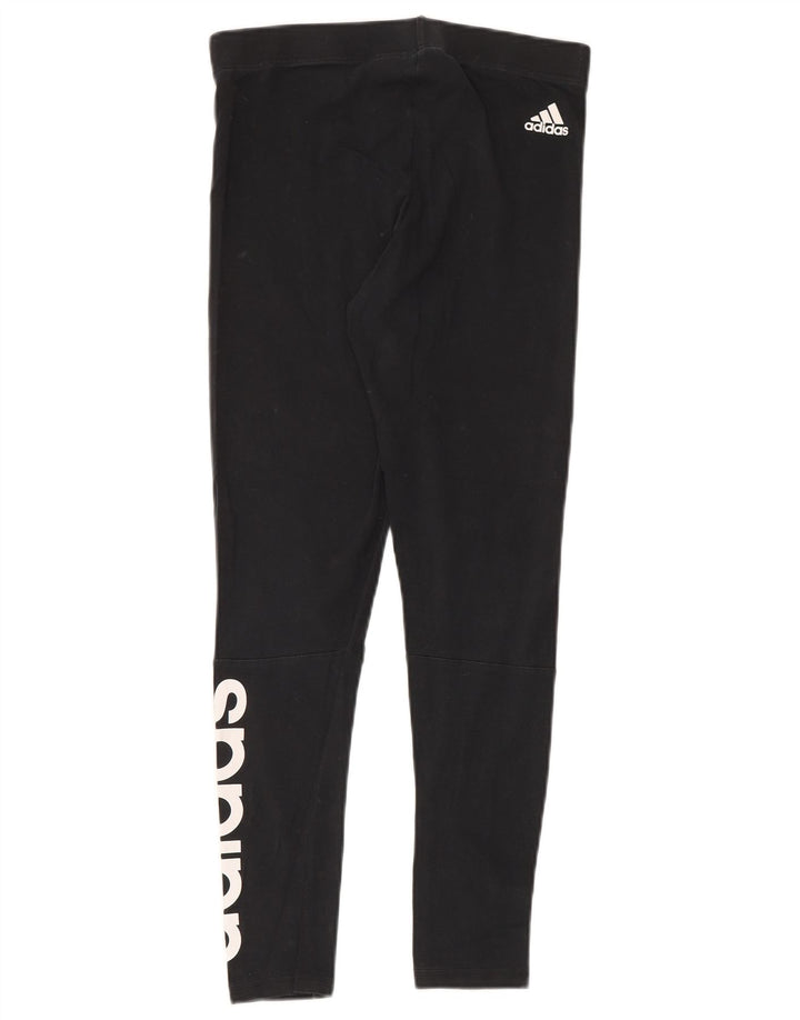 Damskie legginsy Adidas Graphic UK 12, średnie, czarne, bawełniane
