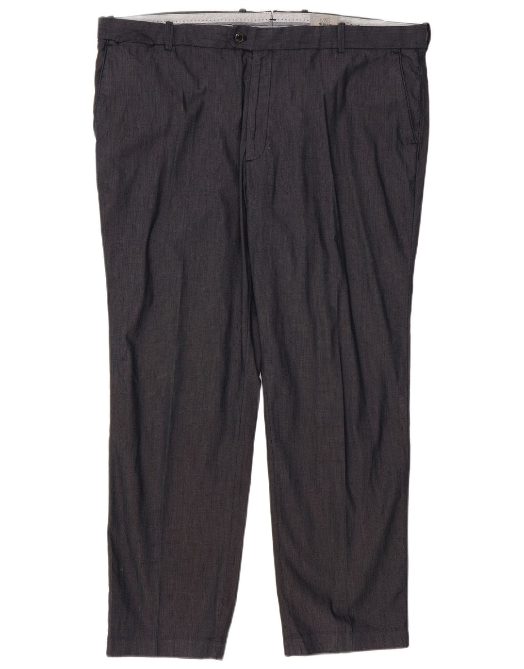 Marks & Spencer Męskie proste spodnie garniturowe W44 L31 Granatowe, bawełniane