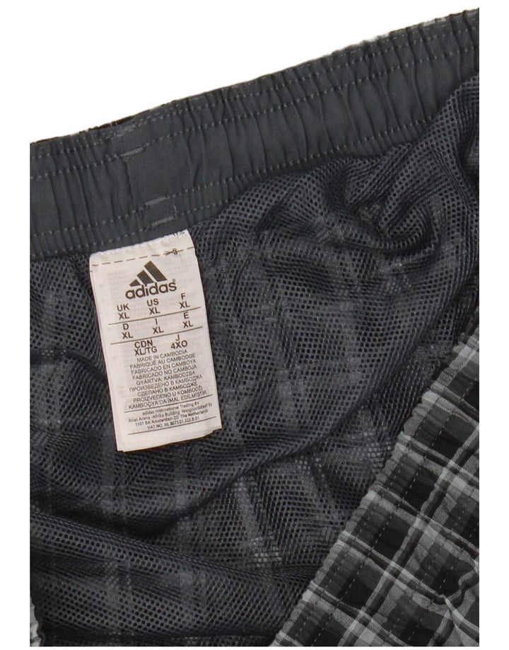 Męskie spodenki kąpielowe Adidas XL granatowe, poliestrowe w kratę