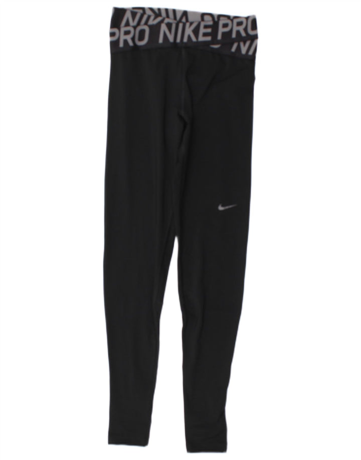Damskie legginsy Nike Dri Fit Graphic UK 8, małe, czarne, poliestrowe