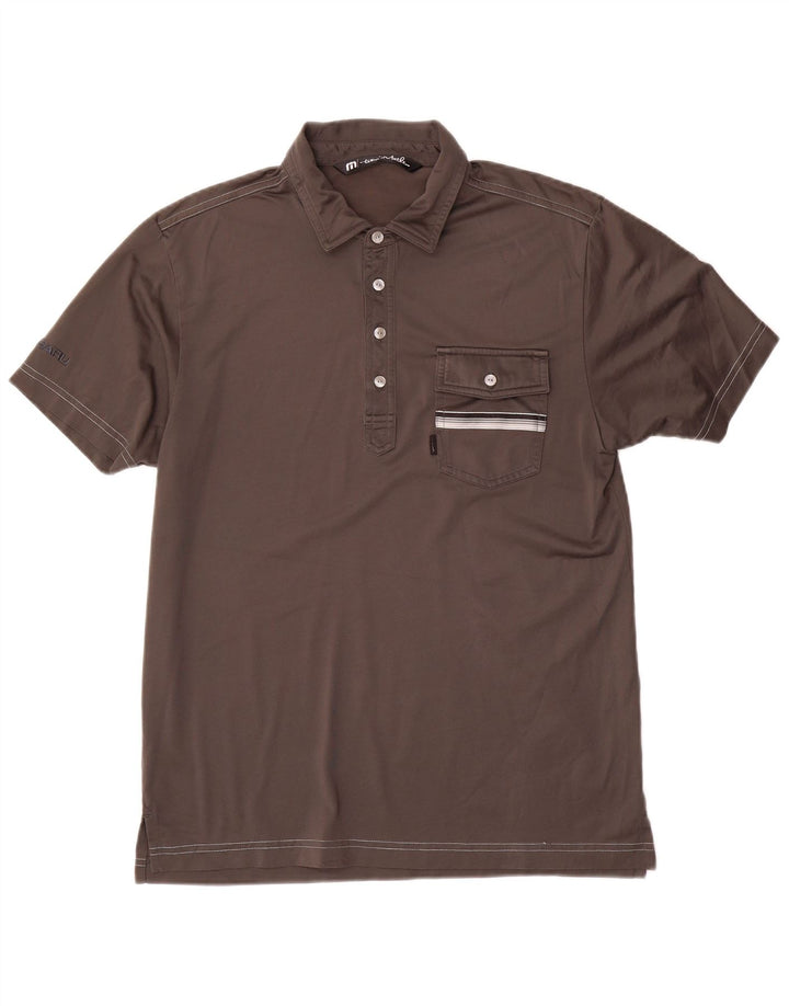 Męska koszulka polo TRAVIS MATHEW, średnioszara, bawełniana