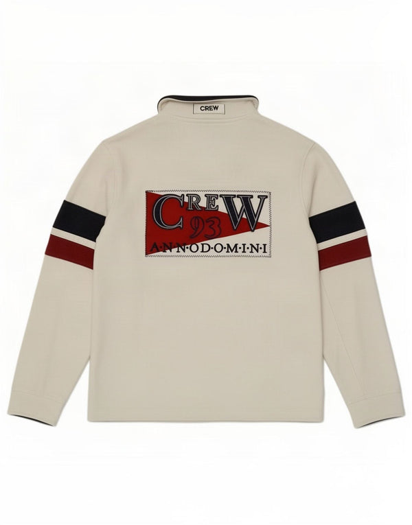 Crew Clothing Męska bluza z grafiką i zamkiem błyskawicznym, średnie białe paski