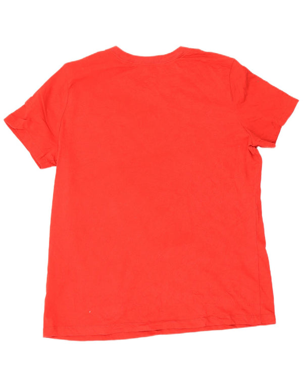 Damska koszulka Nike Dri Fit Graphic Top UK 16, duża czerwona bawełna