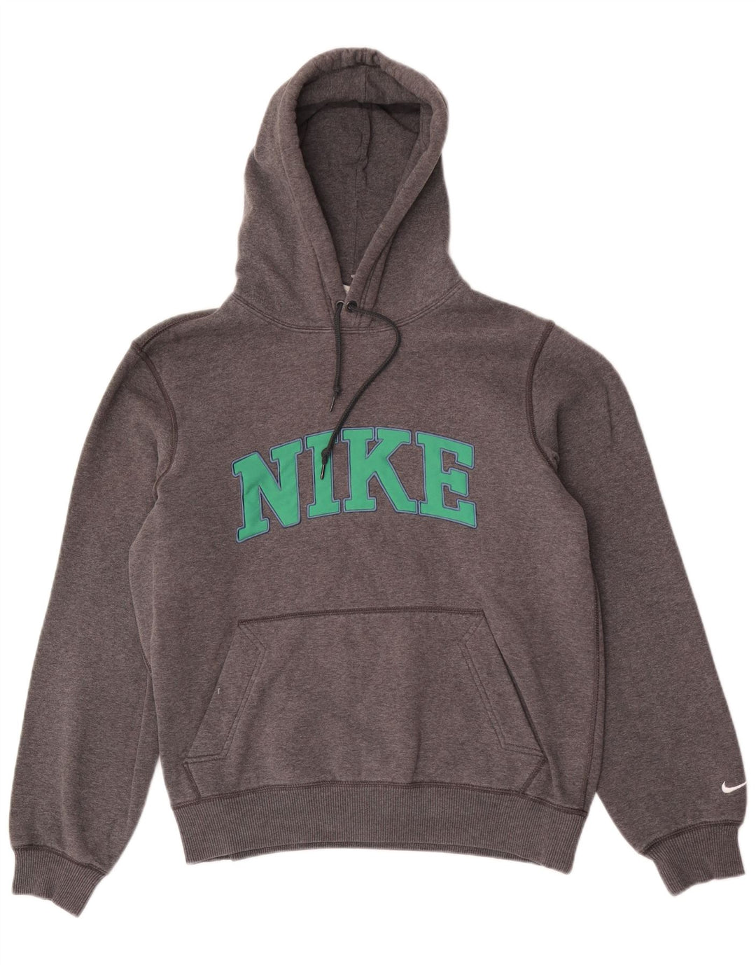 Męski sweter z kapturem NIKE z grafiką, mały, szary, bawełniany