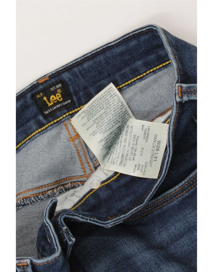 Damskie jeansy Lee Marion Straight W28 L28 Niebieskie bawełniane
