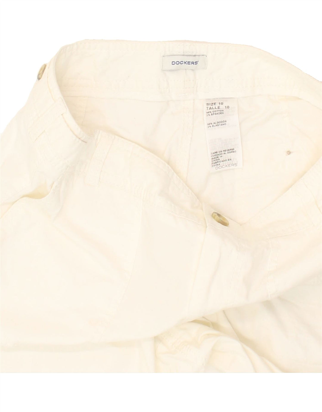 DOCKERS Womens Chino Shorts US 10 Large W32 White Cotton Vintage Dockers and Second-Hand Dockers from Messina Hembry 