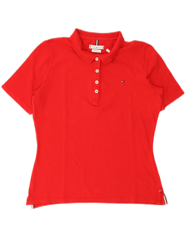 Damska koszulka polo o regularnym kroju Tommy Hilfiger UK 12, średnia czerwień