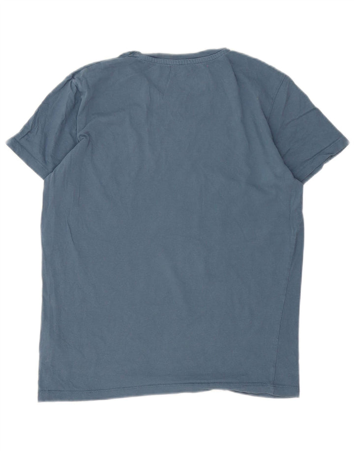 Męski T-shirt z grafiką Jack & Jones, mały, niebieski, bawełniany