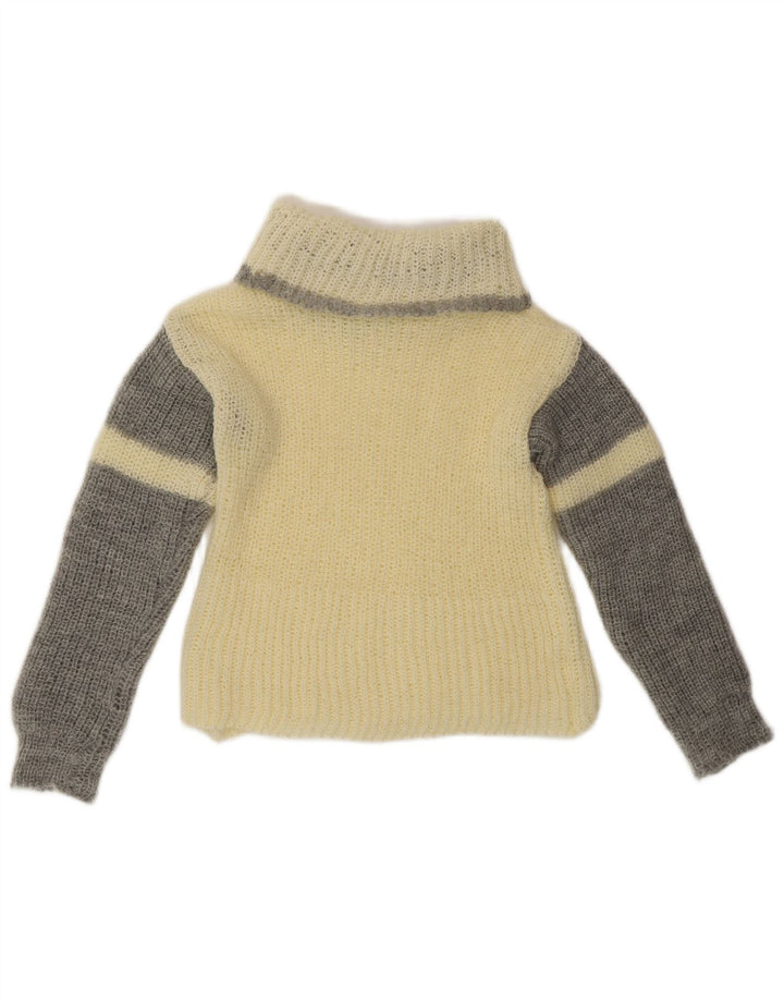 Sweter damski VINTAGE z wywijanym dekoltem UK 10, mały, złamany biały kolor