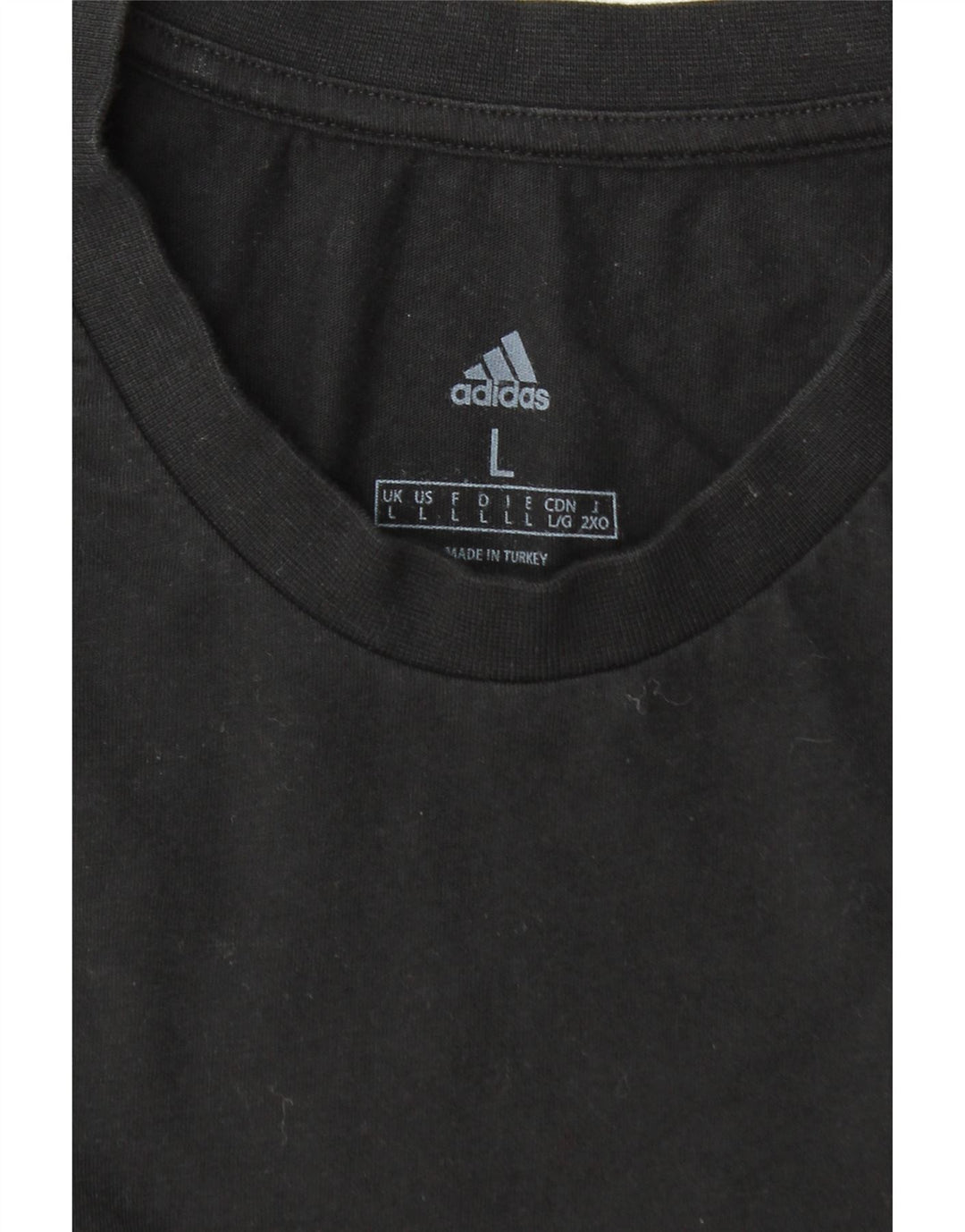 ADIDAS Mens T-Shirt Top Large Black Cotton
