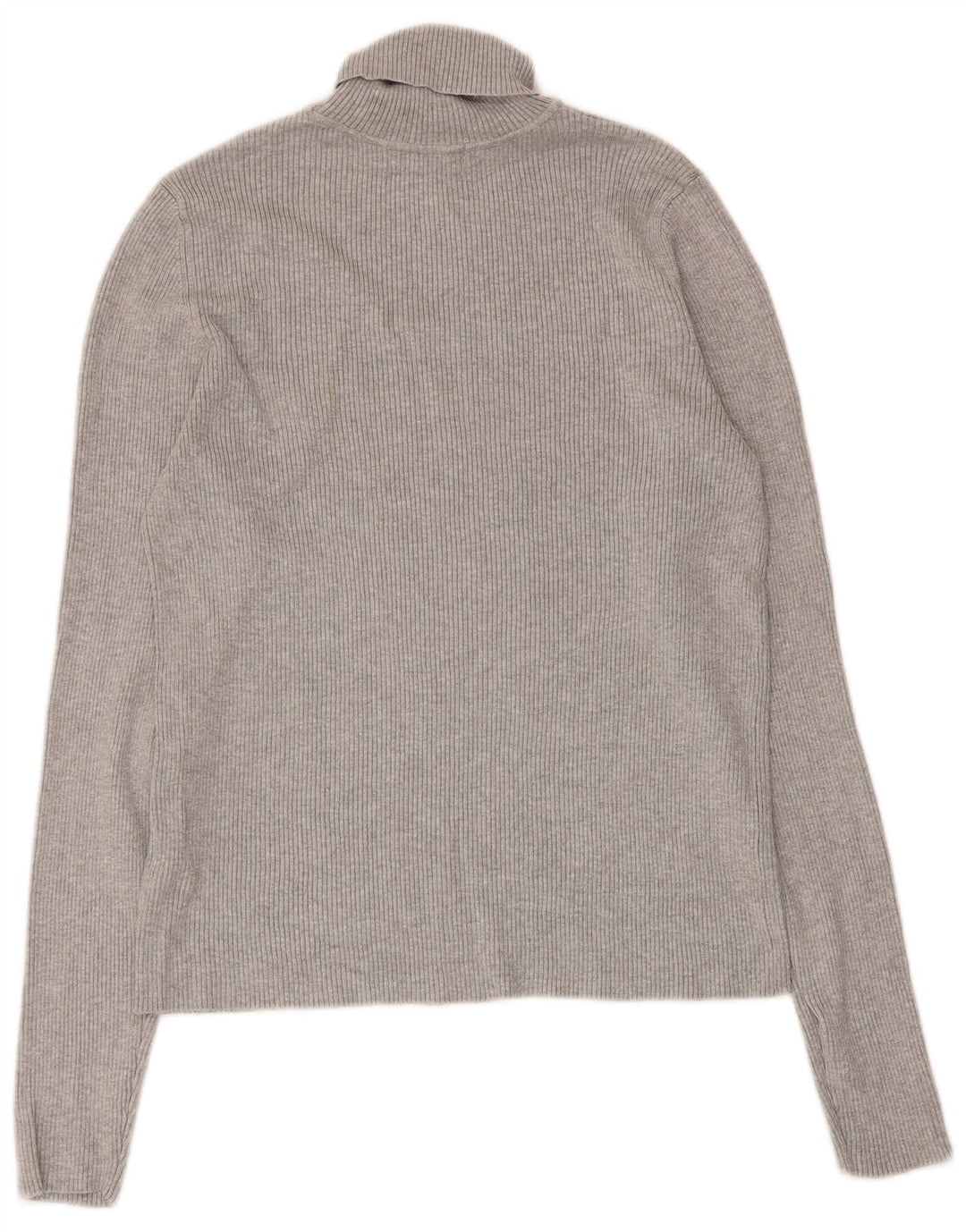 Marks & Spencer Damski sweter z golfem UK 14 Średnioszary wiskoza